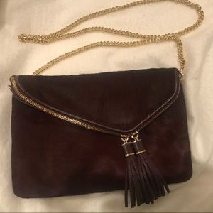 Burgundy Calfskin Henri Bendel Handbag